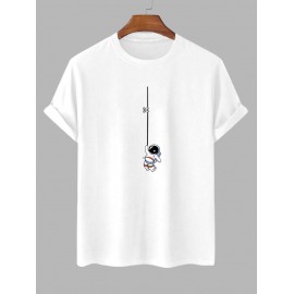 Astronaut Graphic Print Short Sleeve T Shirt
