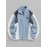 Men's Casual Colorblock Fleece Fluffy Zip Up Stand Collar Pocket Toggle Drawstring Applique Design Jacket