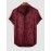 Men's Jacquard Silky Satin Floral Print Rose Pattern Button Front Short Sleeve Summer Shirt